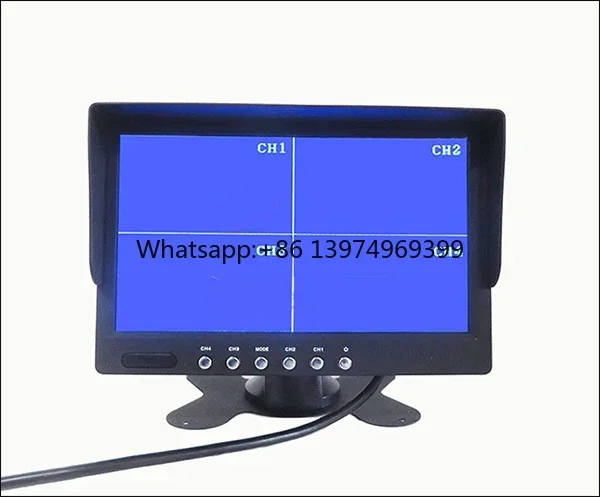 12V 24V 7 Inch LCD Display Screen 4 Channel Video Input Monitor Support 4 Cameras Rear View Backup Safety System for Truck Bus f
