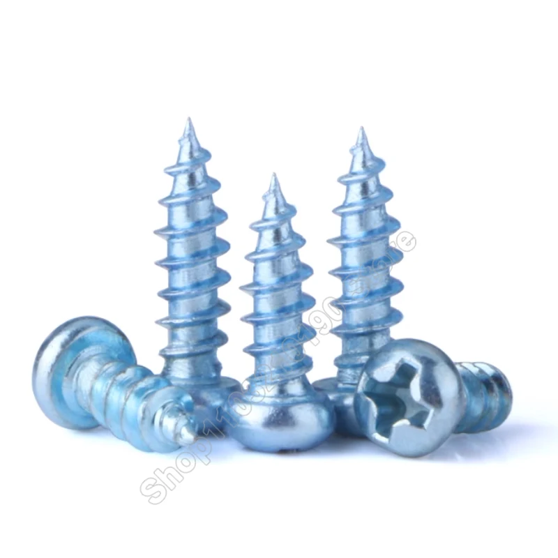 

10-100pcs Galvanized Cross Phillips Pan Round Head Self tapping Screw M4 M5 M6 Zinc Plated Screws L 10,12,16,20,25,30,35,40,50mm