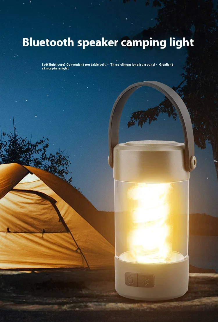 Garden Decoration Lamp Waterproof Multifunctional Camping Atmosphere Lamp Energy-Efficient Telescopic for Outdoor Travel