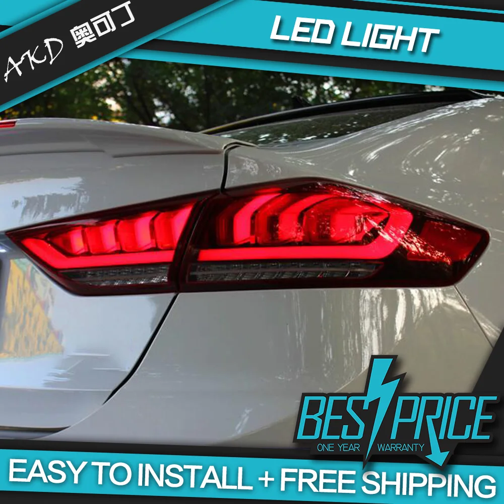 

AKD tuning cars Tail lights For Hyundai Elantra 2015-2017 Taillights LED DRL Running lights Fog lights angel eyes Rear parking