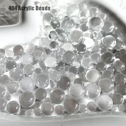 10g Total Clear Acrylic Beads Mix Size 4-8mm Bubbles Transparent No Pore Bead Round Jewel Balls Nail Adorn Filling Accessory 404