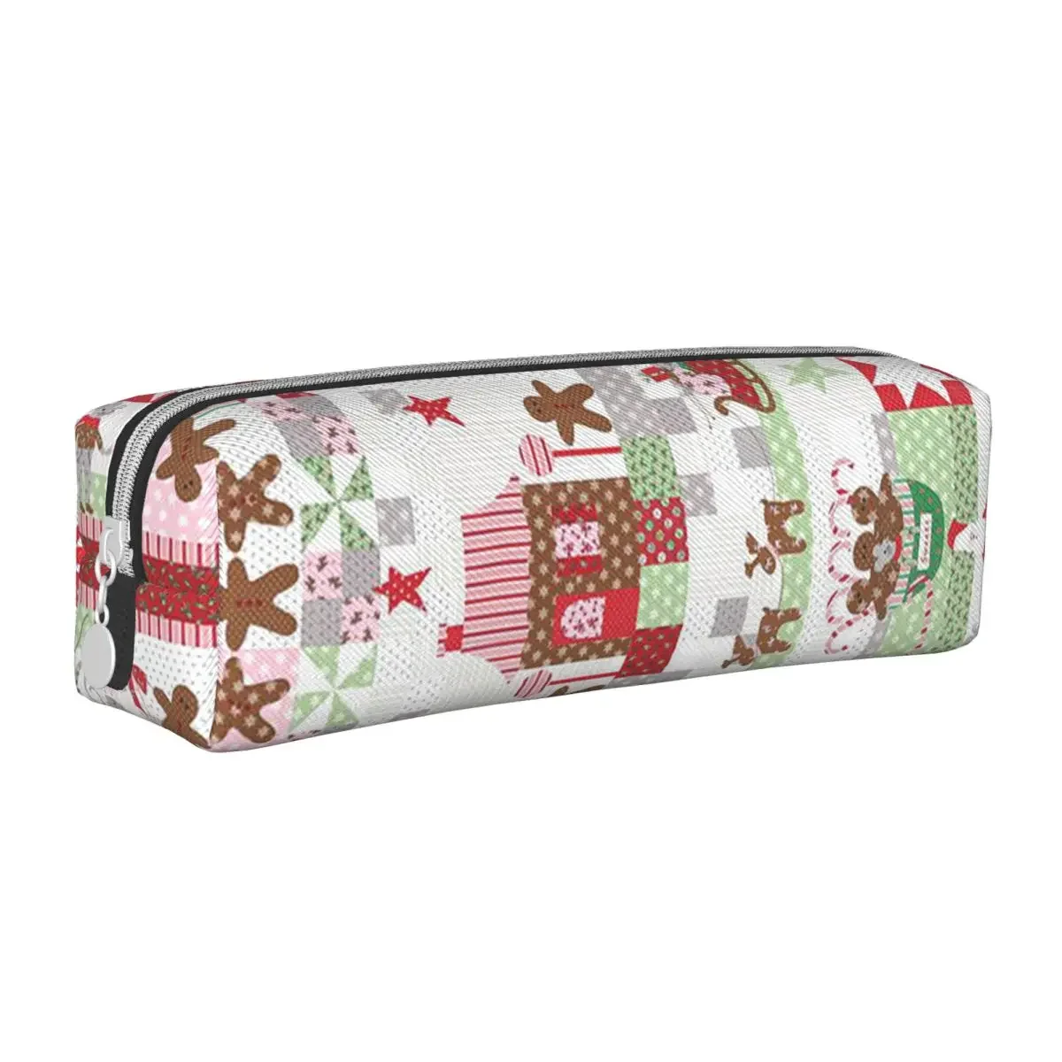 Christmas Pencil Cases Geometry Gingerbread Man Pen Bag Girls Boys Large Storage School Supplies Zipper Pencil Box