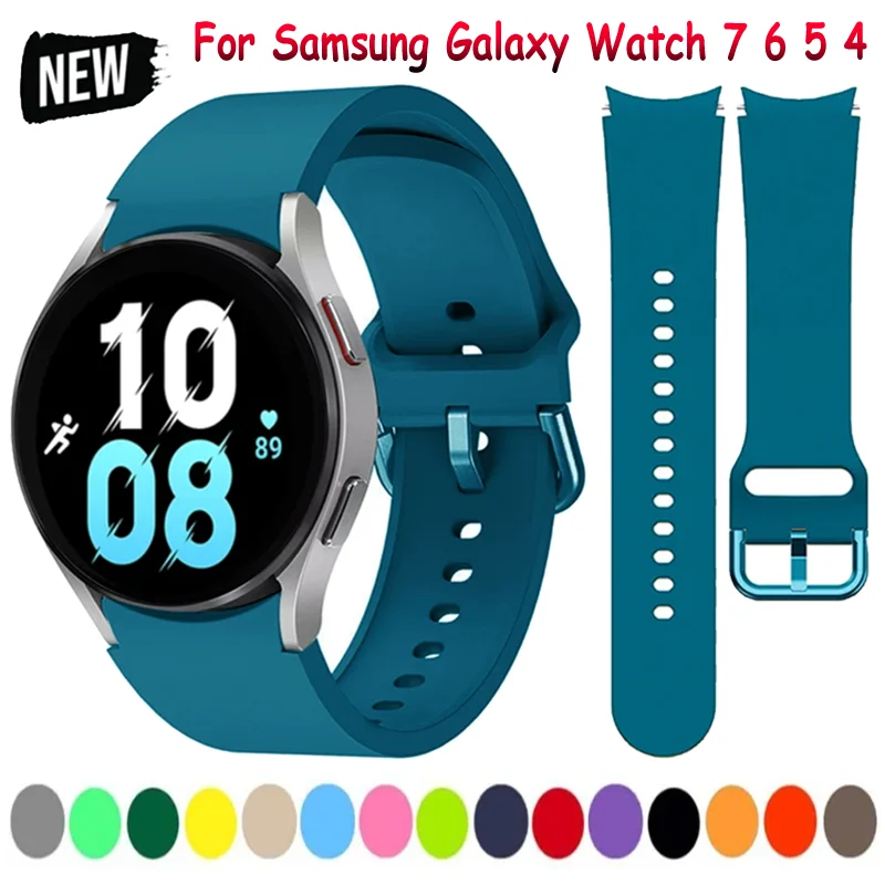20mm Silikonarmband für Samsung Galaxy Watch 4 5 6 7 44mm 40mm Sport Atmungsaktives Armband für Galaxy Watch 5 Pro 45mm/4-6 Classic