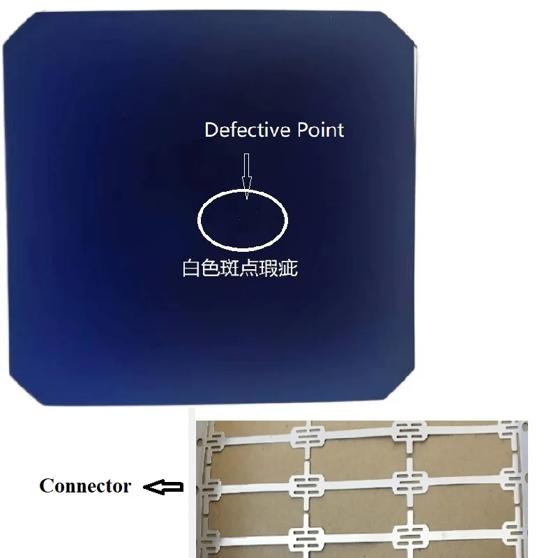 10pcs Flexible Mono crystalline Solar Cells 161mm x 161mm 23% Efficiency small Defective surface Give 10pcs Connector for free