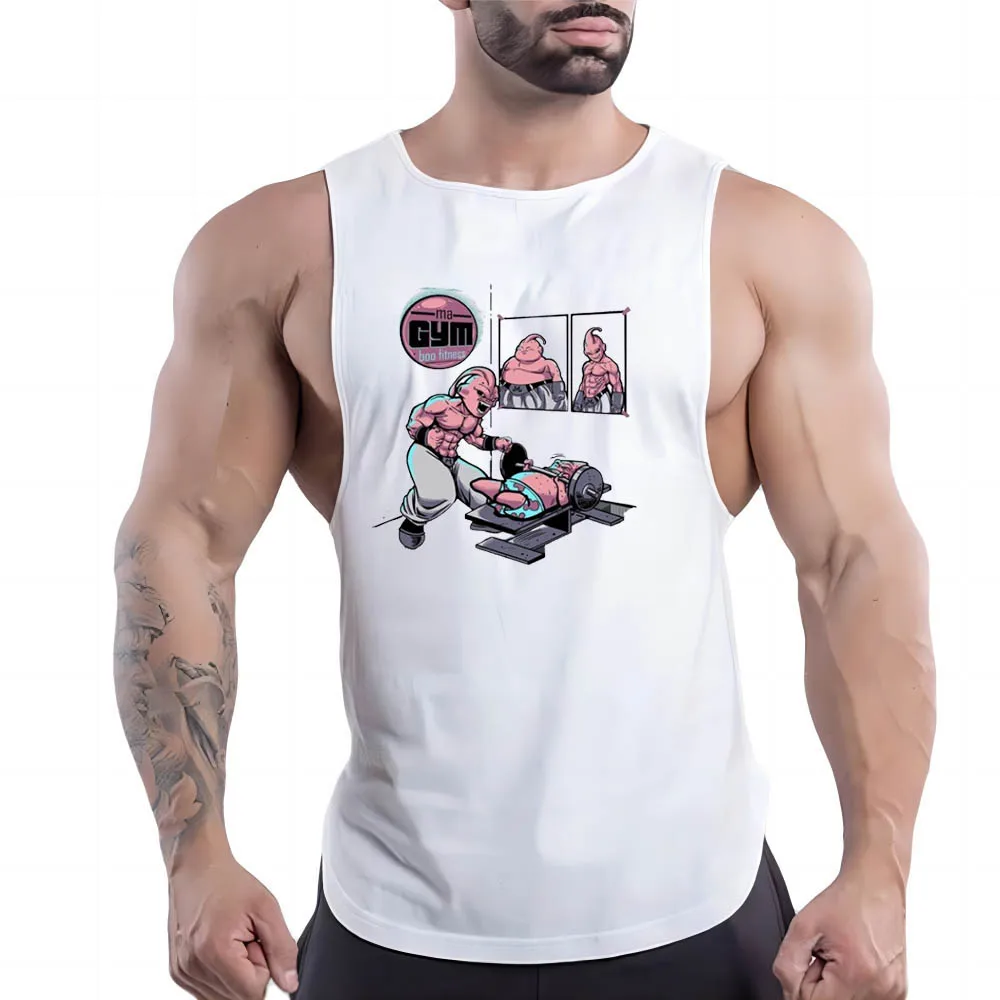 

Y2k Print Tank Top Breathable Basketball Sleeveless Shirt Outdoor Gym Clothing Men Sport Summer Quick Dry Fashion Leisure Fnaf