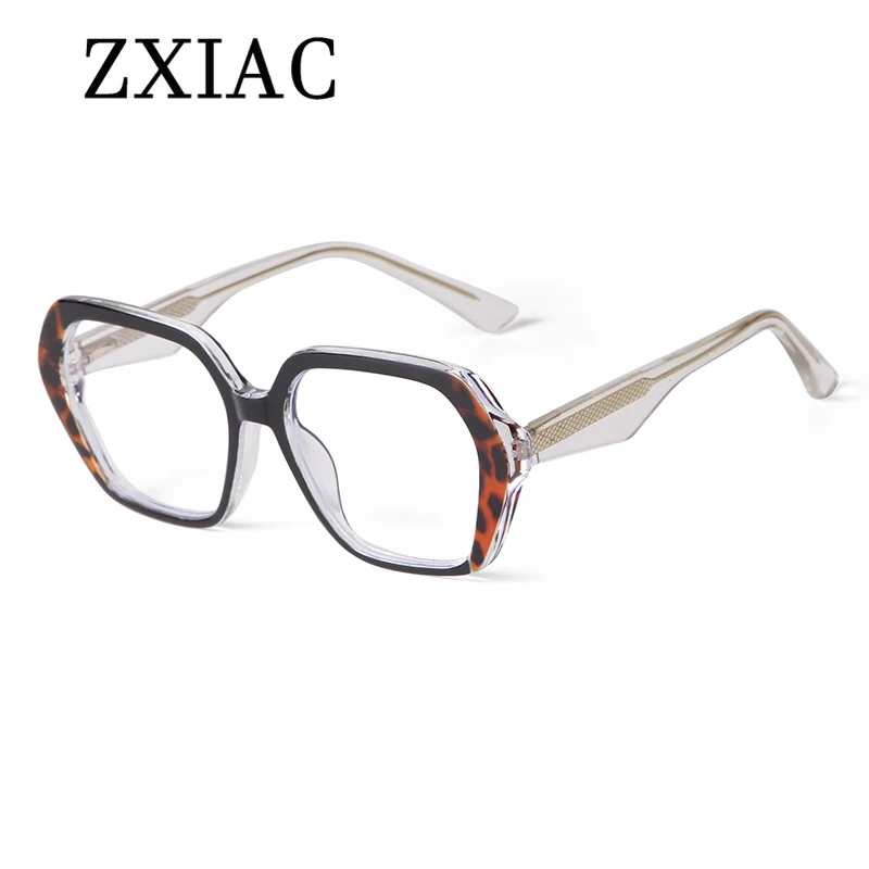 ZXIAC Simple Blue Light Blocking Eyewear Women Men Retro Home Comfort Flat Eyeglasses Design Cat Eye Glasses Frame Accessories