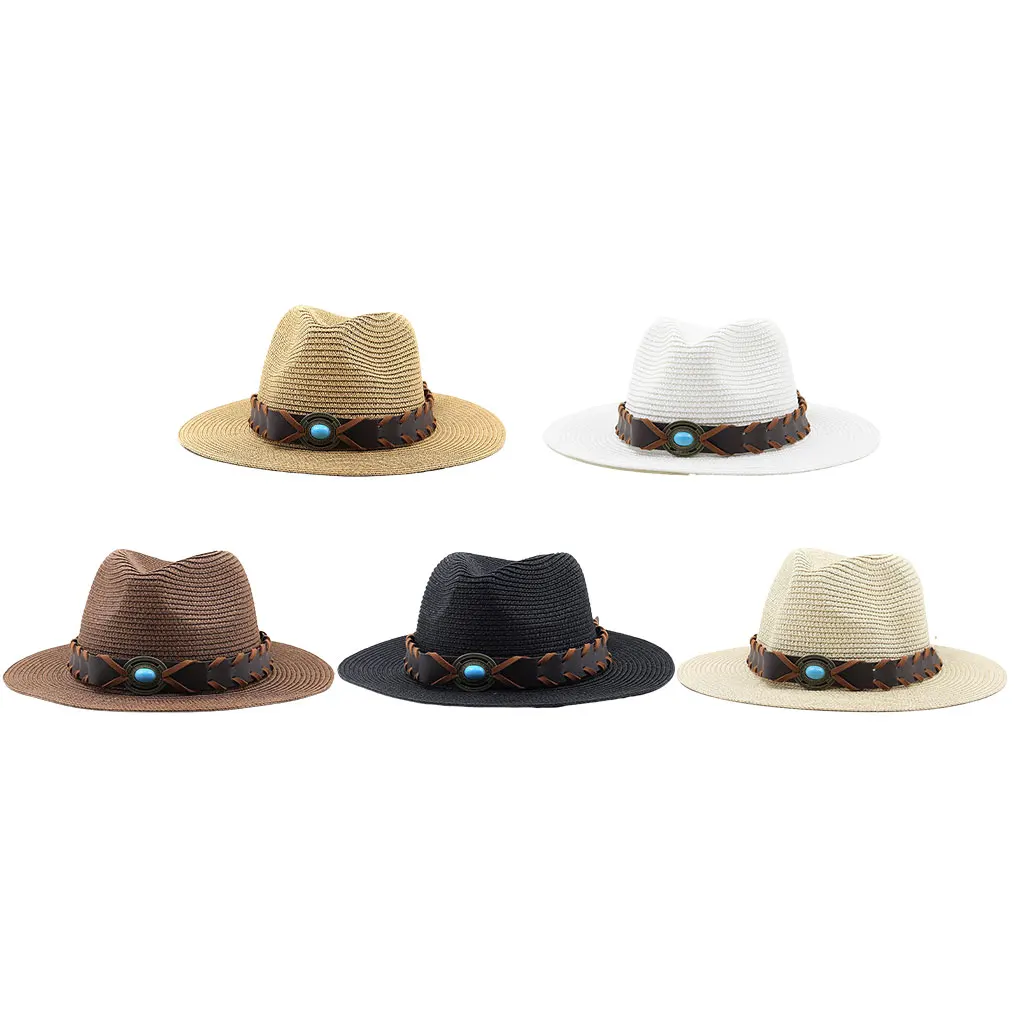 2024 New Men & Women’s Retro Cowboy Straw Hat Hand Hook Malan Jazz Hat Hollow Beach Vacation Hat Outdoor Beach Hat