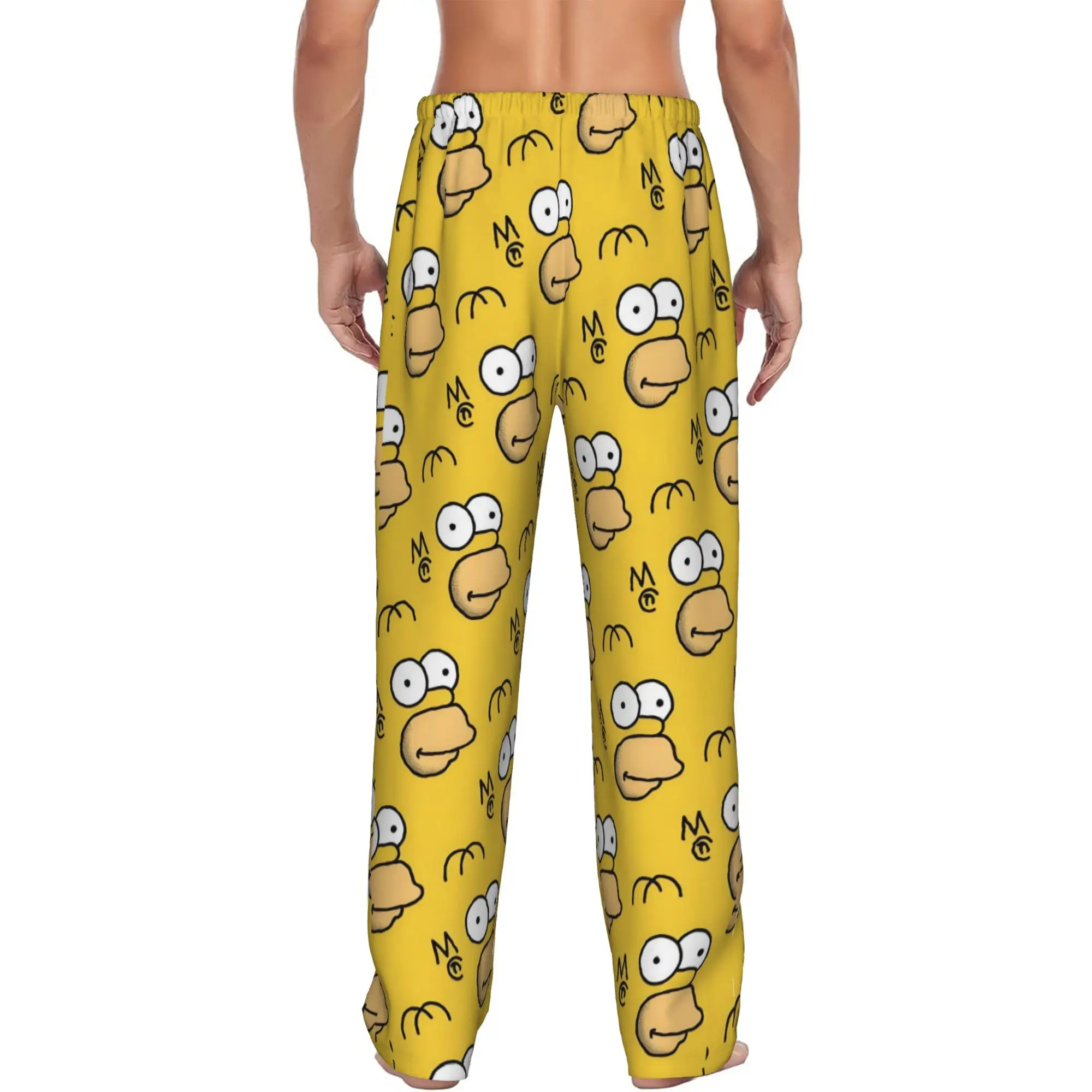Custom Printed Men's S-Simpsonsed Anime Pajama Pants Bart Homer Lisa Cartoon Sleepwear Sleep Lounge Bottoms with Pockets