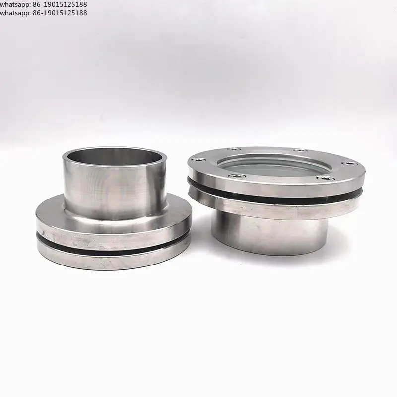304 stainless steel sight mirror flange with welded pipe observation hole glass sight mirror DN100