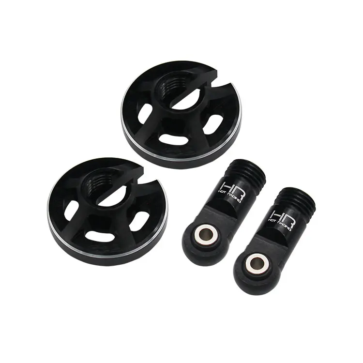 Hot Racing MXX154X01 Black Alum Locking Shock Rod Ends+Spring Perches 1/10 Maxx Sledge Replace 8964, No Mod