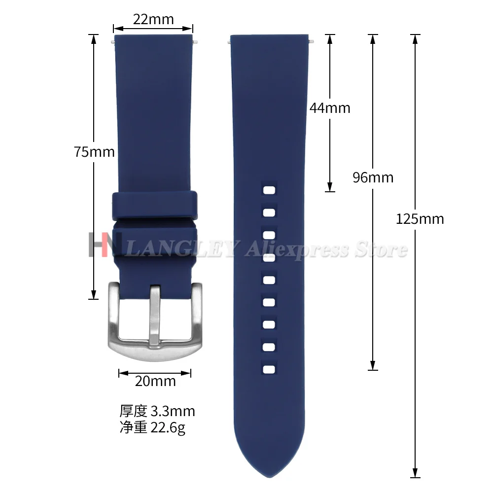 18mm 19mm 20mm 21mm 22mm 24mm Soft Silicone Waterproof Watch Strap for Rolex for Omega for Casio Belts Quick Release Bracelets image 6