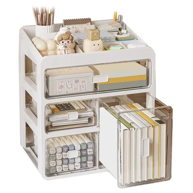 【CHRISTMAS 】Multifunctional Dustproof Drawer Desktop Organizer, Desk Stationery Organizer, Office Storage Solution Large Capacit