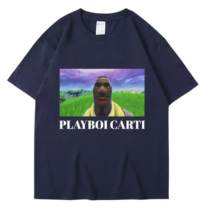 Rapper Playboi Carti Funny Meme Print T-Shirt Men Women Oversized T Shirts Hip Hop Rap Style Cotton Casual T-Shirts Streetwear