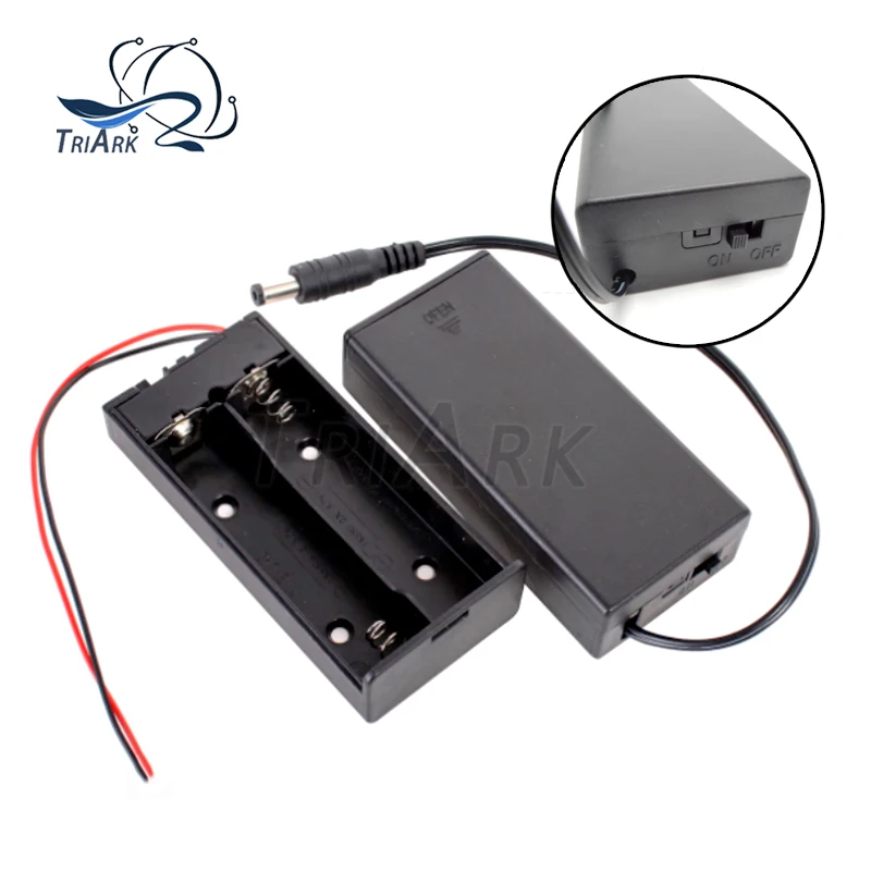 

1PCS with DC Head 18650 Battery Storage Case 3.7V for 2x18650 Batteries Holder Box Container with 2 Slots ON/OFF Switch