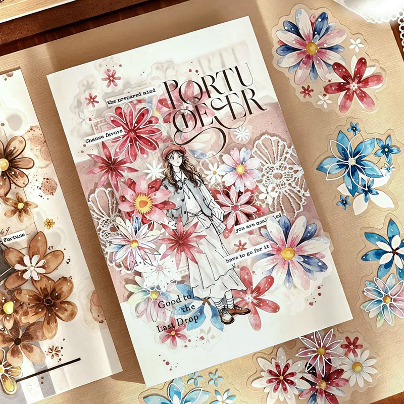 10pcs/1lot Kawaii Scrapbook Sticker Starlight Flower Field Scrapbooking Supplies Planner Decorative Stationery Sticker