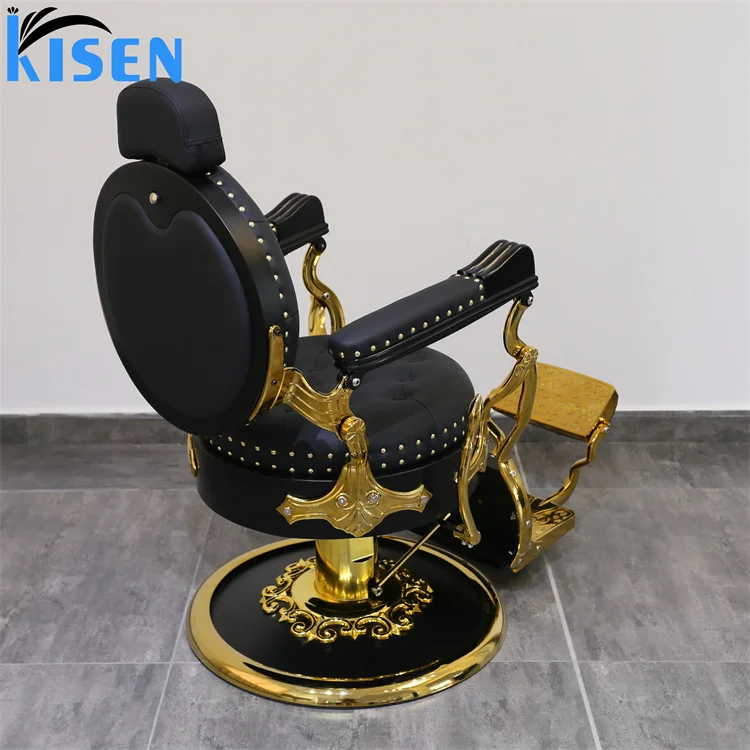 Luxury Recliner Hair Cutting Chair Beauty Barbershop Antique Salon Equipment Furniture Saloon Chairs Metal Barber Chair