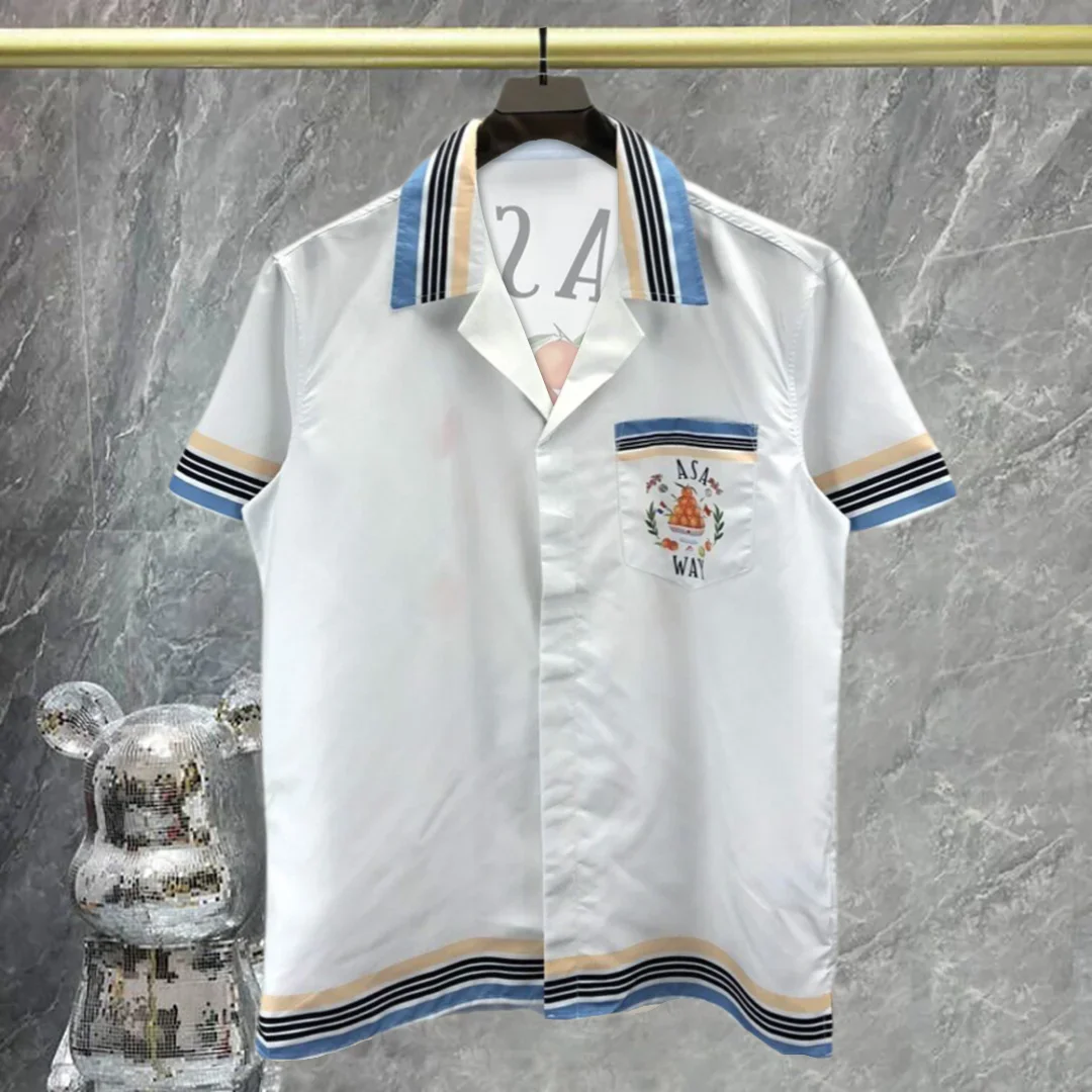 Conjunto de camiseta con contraste de Color para hombre, chándal informal con estampado Hawaiano, camiseta de marca de moda, pantalones cortos