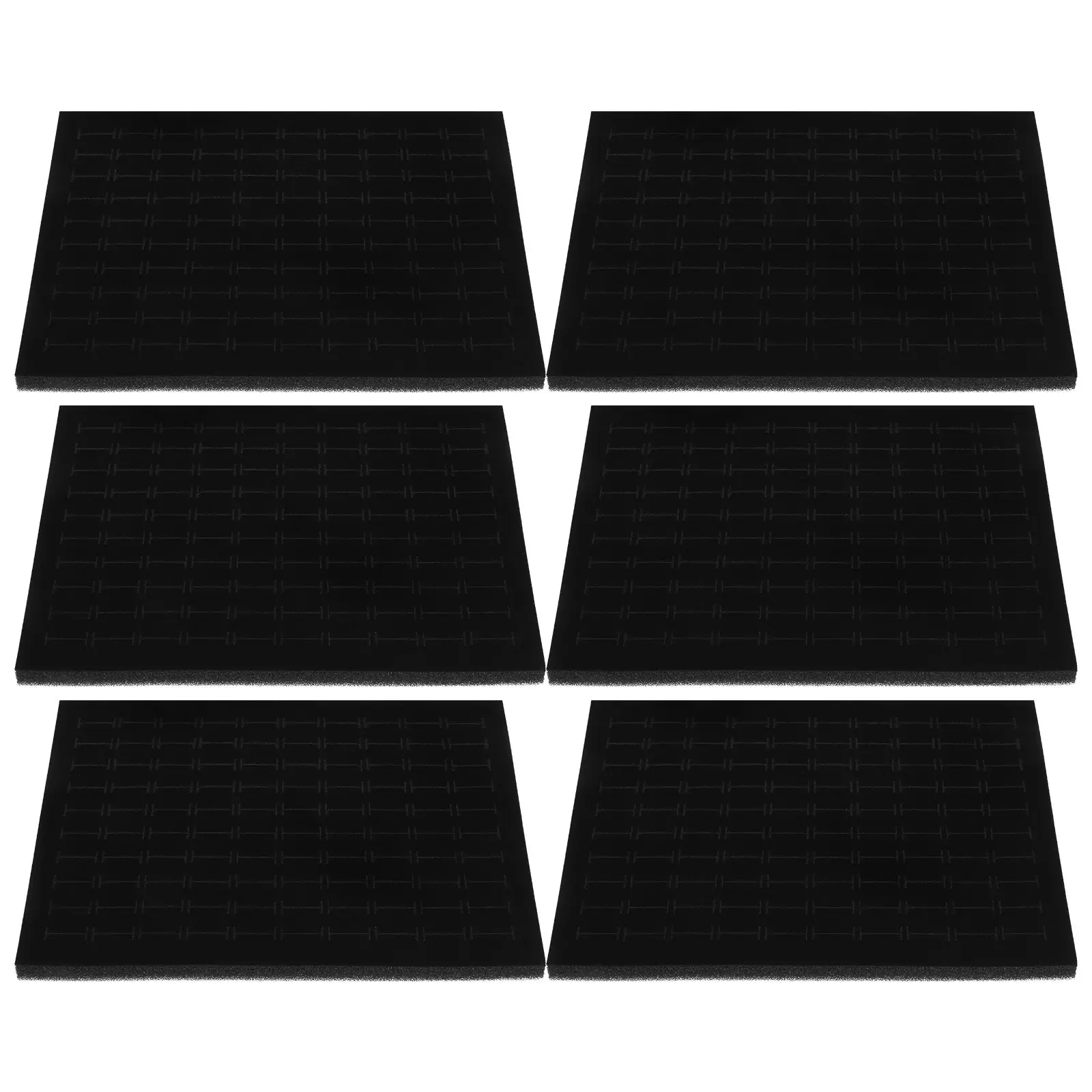 

6Pcs Ring Display Pad Insert Soft Sponge Tray for Earrings Rings Jewelry Organizer Multi Slot Cushion Mat for Jewelry Box Store