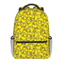 Los Mejores Regalos para Niños y Niñas, Mochila Escolar con Diseño de Pato Amarillo en 2D, Forro de Poliéster Impermeable, Diseño Moderno y Elegante para Niños
