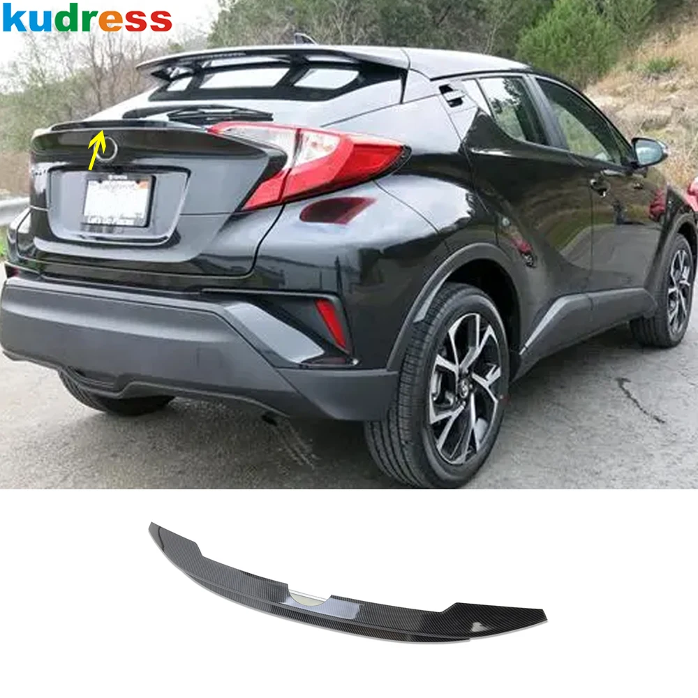 

For Toyota CHR C-HR 2016-2020 2021 2022 2023 Carbon Fiber Car Rear Trunk Spoiler Cover Trim Tail Wing Splitter Strip Accessories