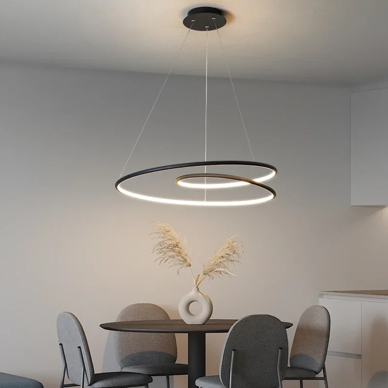 

Led Pendant Light Living Room Lighting Fixture Modern Ring Hanging Dining Kitchen Bedroom Hallway Kitchen Interior Decor Lamp