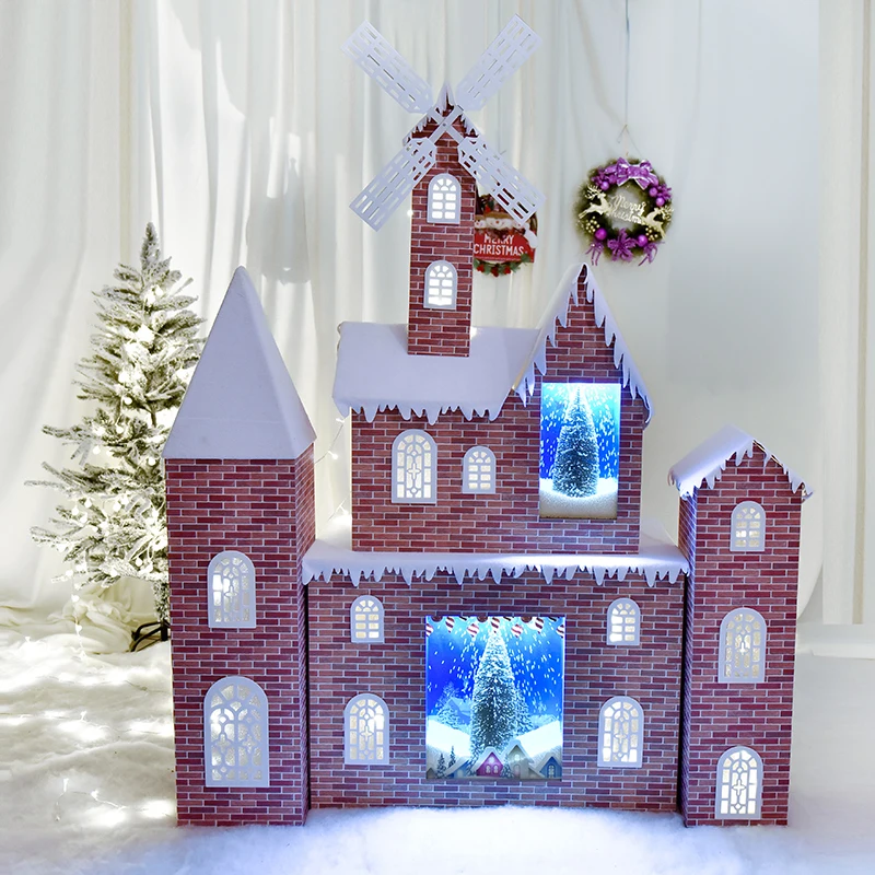 

Рождественское украшение, снежный дом, большой макет сцены, украшение торгового центра, снежный дом, замок для детского сада