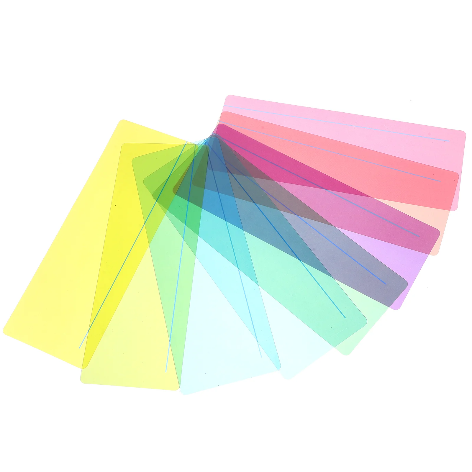 8 Pcs Reading Aid Bookmarks Clear Colorful Stickers Guided Strips Tracking Pvc Overlays Highlighter Child Kids