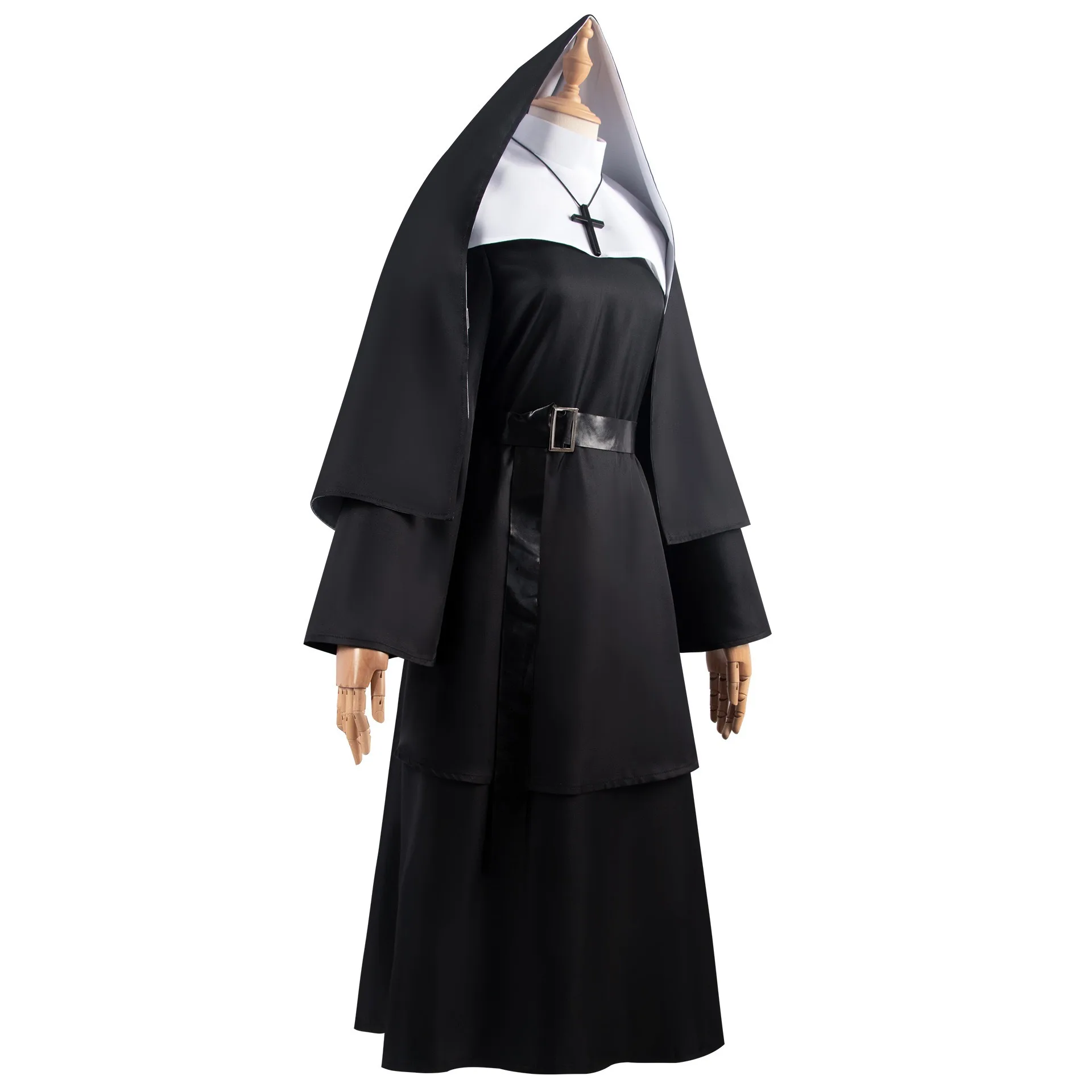 Nun Halloween Costume for Women The Nun Cosplay Costume Sister Irene Black Cosplay 2023 Horror Films Party Dress