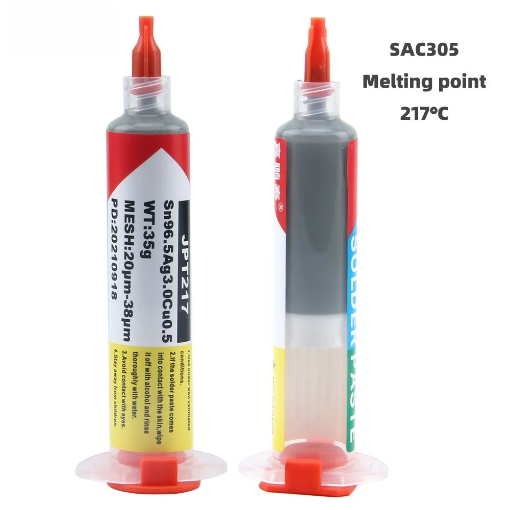 SAC305 Syringe Solder Paste 217℃ Lead-Free High Temperature 3% Silver SMD Solder