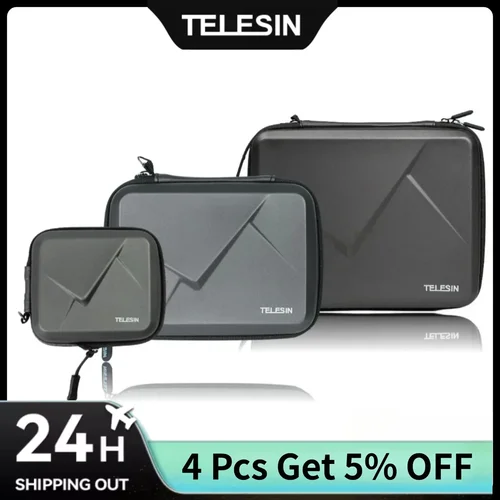 Imagen 1 del producto TELESIN bolsa de almacenamiento funda protectora para DJI OSMO Action 5 Pro 4 3 accesorios a prueba de golpes carcasa dura accesorios de Cámara de Acción