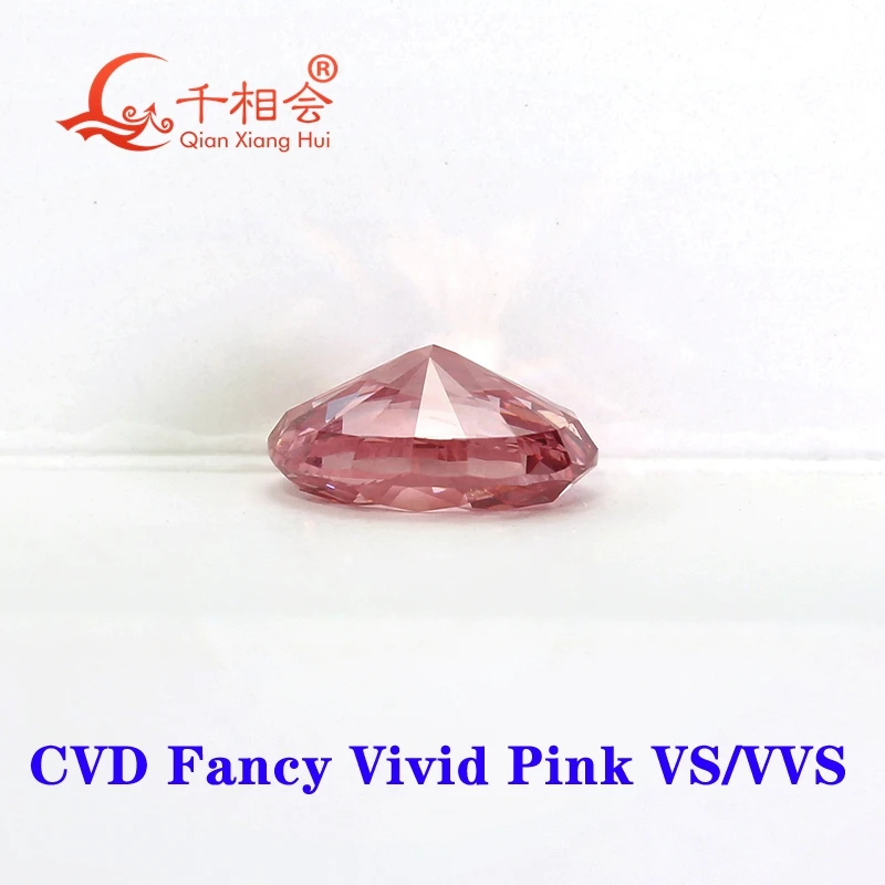 

CVD-бриллиант 1.1 карата, чистота VS/VVS, овальная форма, ярко-розовый цвет, сертифицированный GEMID, выращенный в лаборатории, свободный камень.