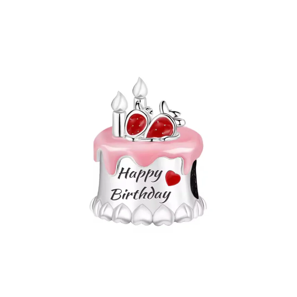 New Authentic 925 Silver Original Pink Series Charm Fit Bracelet Jewelry Couple's Anniversary Gift Perfume Cake Bead Pendant - view 2