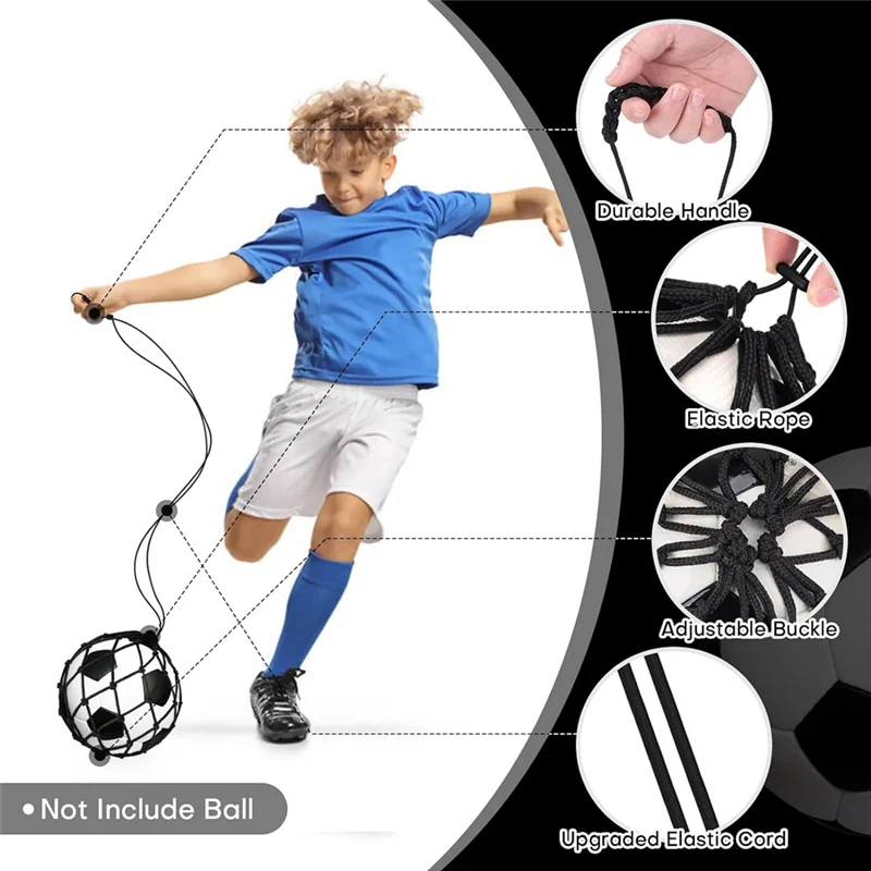 AEF5-2PCS Football Kick Trainer Soccer Ball Net Kicker, For Ball Size 3, 4, 5, Solo Soccer Kick Practice Training Aid