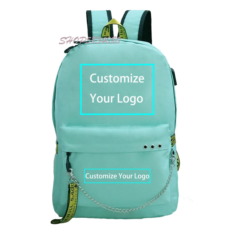 Customize Your Logo Image Backpack for Teenagers School Bags Laptop Bag USB Charging Travel Bag Sac A Dos Mochilas Para Hombre - view 3