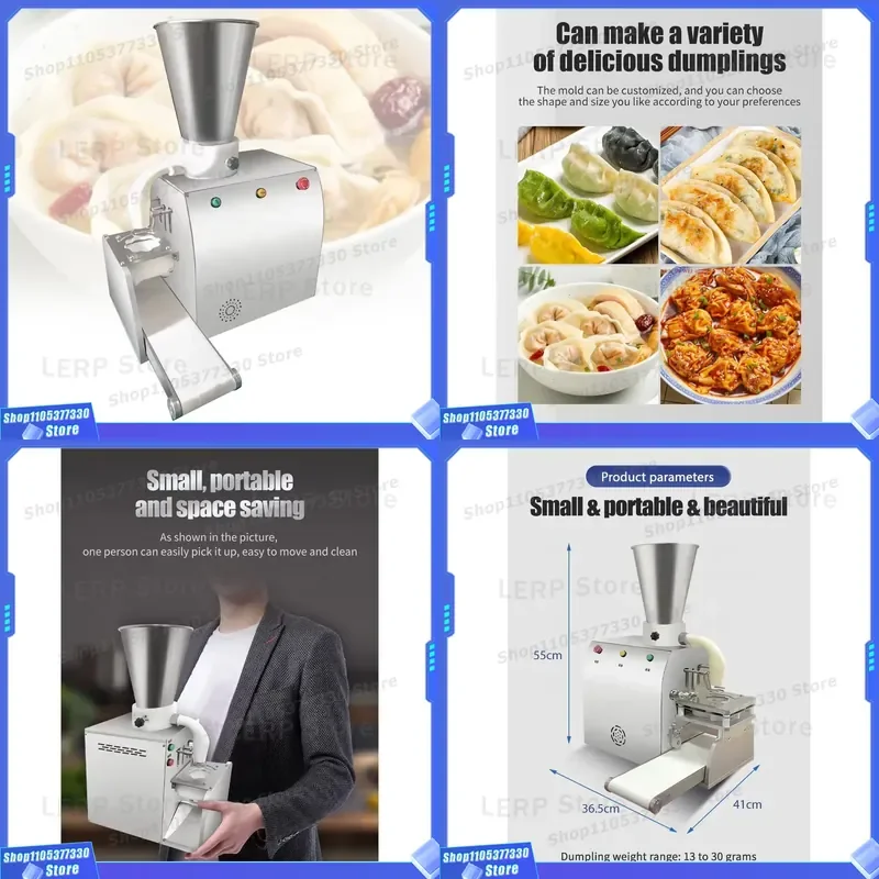 Automatic Electric Dumpling Maker Machine Small Desktop High Precision With Conveyor Belt And Motor For Home Kitchen Use High