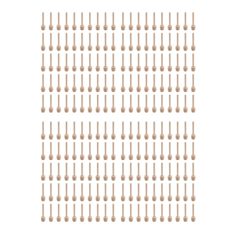 

200 Pack Of Mini 3 Inch Wood Honey Dipper Sticks, Individually Wrapped, Server for Honey Jar Dispenser Drizzled Honey