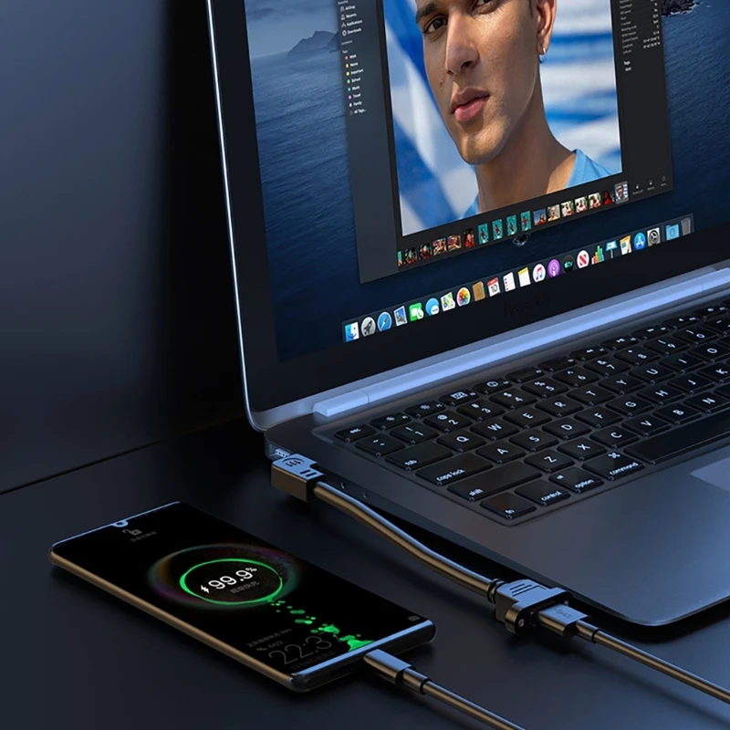 USB Extension Cable USB2.0 Male to Female Extenter Cord for Chassis/Cabinets/Panels USB Extension Line 90 degree F19E