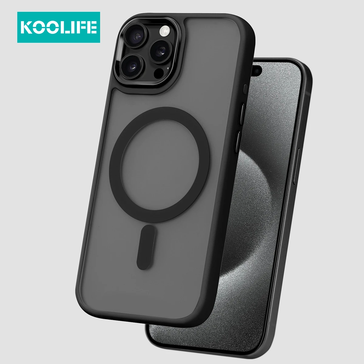 Koolife Skin-Feel Electroplated Frosted Magnetic Phone Case with Wireless Charging Pc+Tpu for iPhone 11 12 13 14 15 16 Pro Max