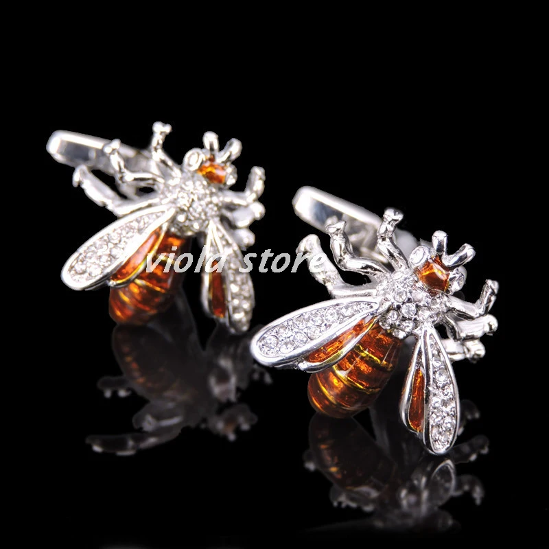 Cool น่ารักสแตนเลสสัตว์ Cufflinks สุนัข Shark Bee ผู้ชายเครื่องประดับจัดเลี้ยงธุรกิจงานแต่งงานไนท์คลับ Cuffs แขนอุปกรณ์เสริมของขวัญ