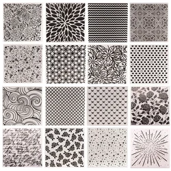 Pasta Embossing plástico para DIY Craft, Moldes Template, Stamp Stencils, Cartões de papel Scrapbook, Photo Album Making, 15x15cm, Novo, 2024