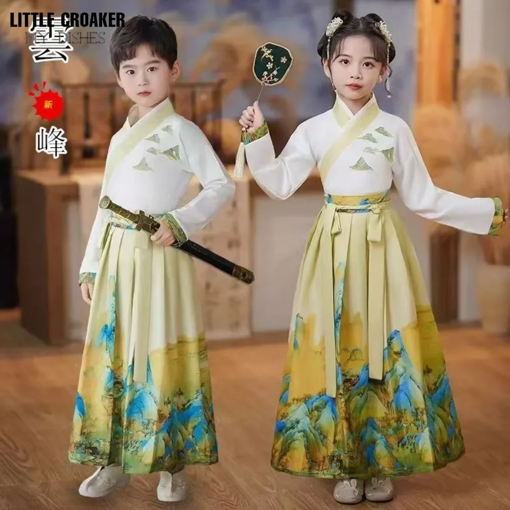 

Traditional Tang Dynasty Ancient Chinese Clothes Children Performance Stage Halloween Cosplay Clothing Han Fu Costume for Kid