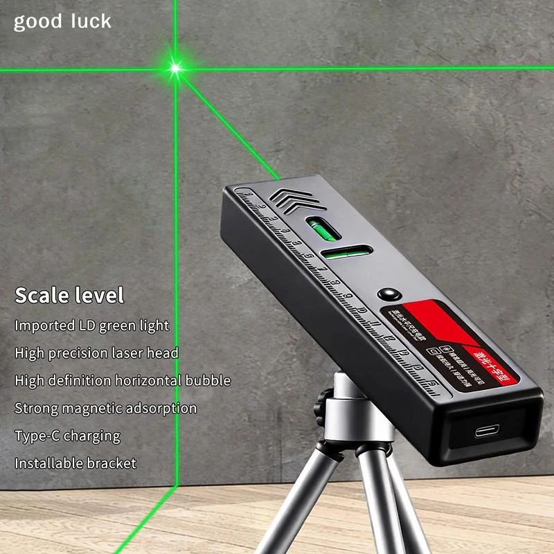 Green Cross-Line Laser Level with Strong Magnet for Indoor and Outdoor Use High Precision Leveling Tool with Type-C Charging