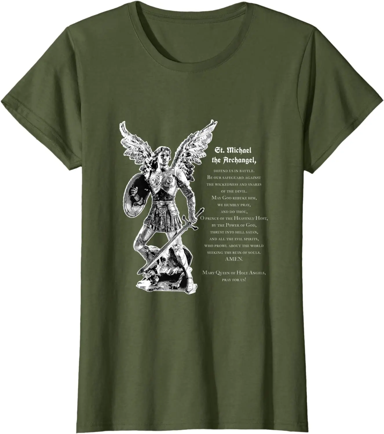 Prayer To St. Michael The Archangel Men T-Shirt Short Sleeve Casual 100% Cotton O-Neck Summer  T Shirt