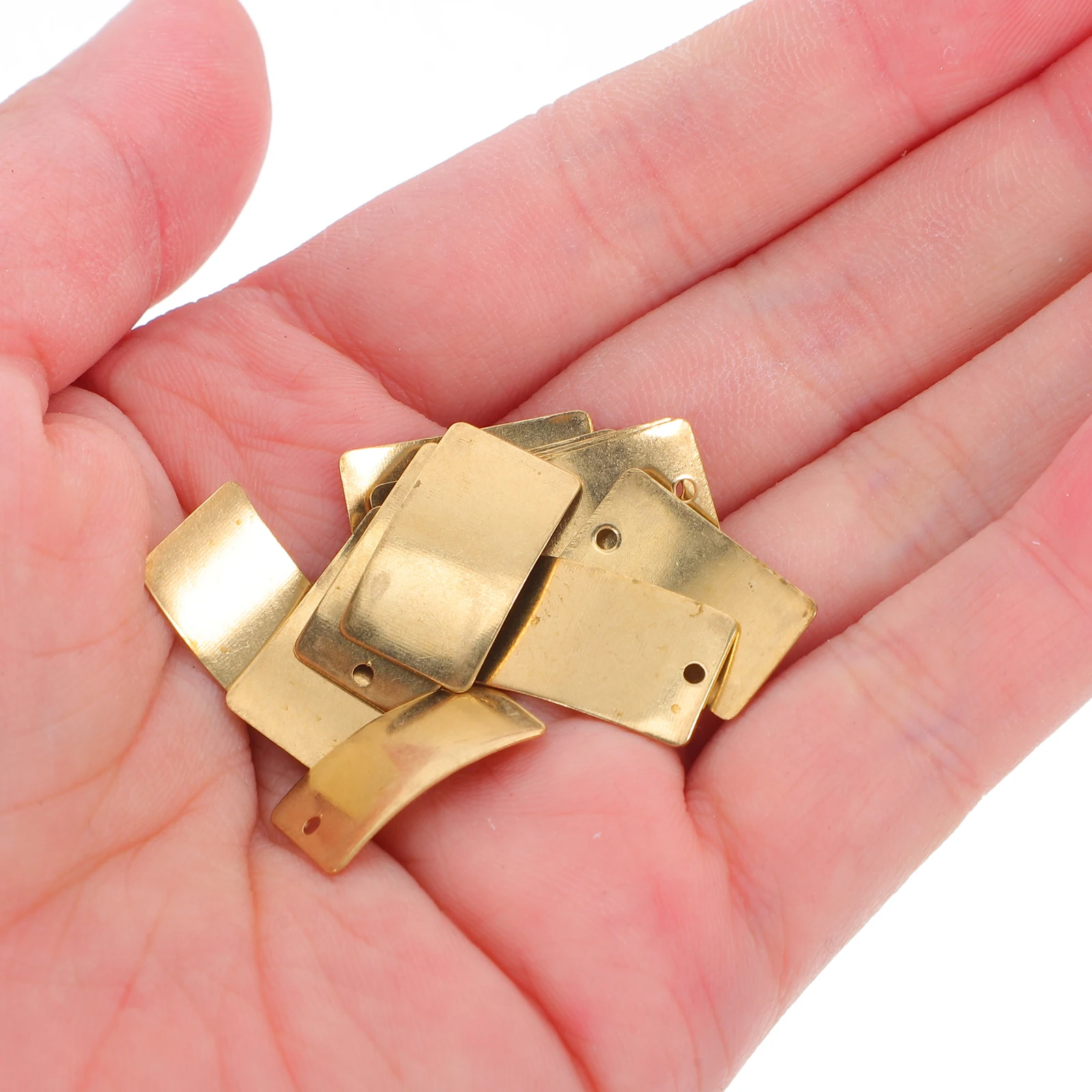 

50pcs Copper Sheet Diy Charm Durable Simple Design For Necklace Bracelet Keychain Jewelry Making Accessories Dangle Creative