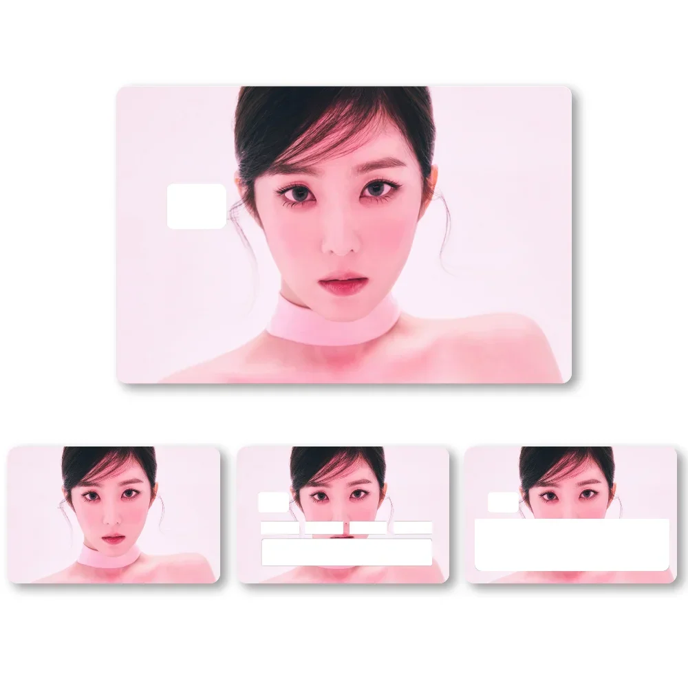 

Irene R-red V-velvet Stickers 4pcs PVC Card Skin Stickers For Bank Card Bus Metro Card Case Decorate Gift
