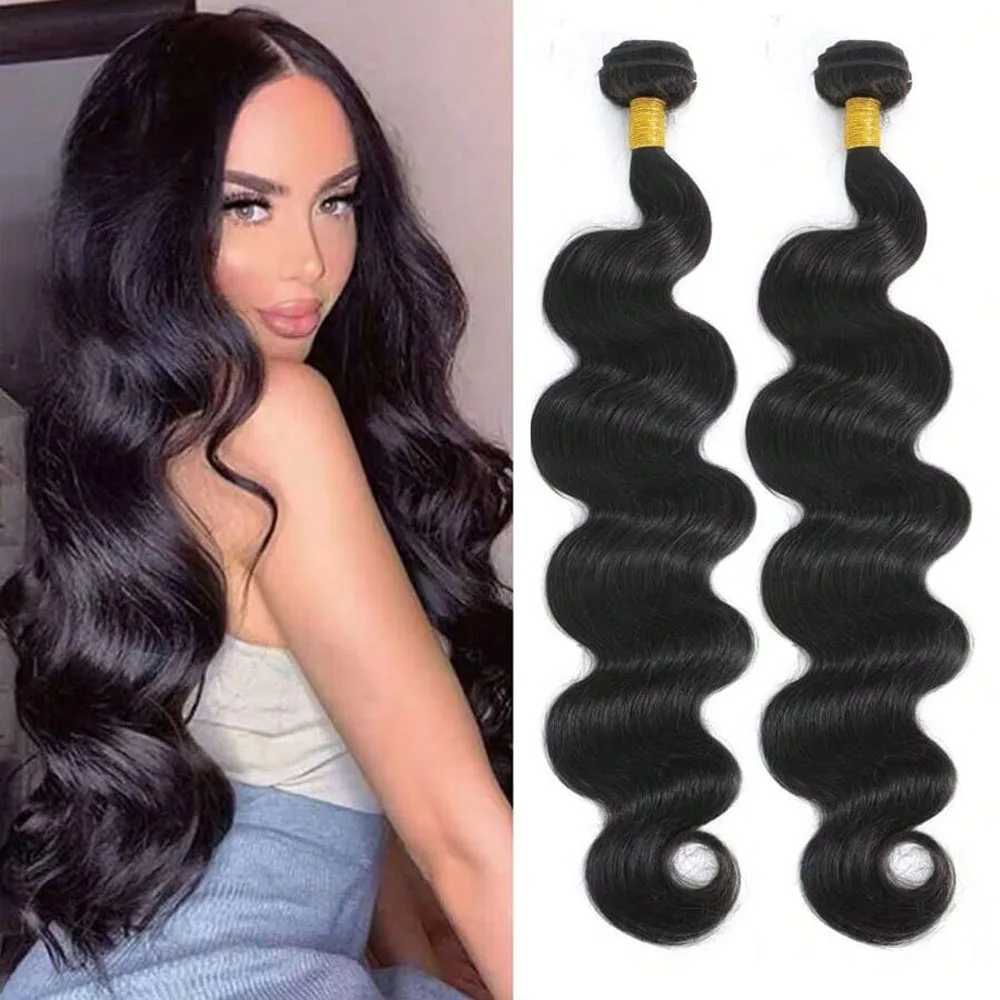 

Human Hair Bundles Body Wave Unprocessed Cambodian Raw Hair Bundles for Women Natural Black 12-42 Inch Soft and Silky Hair