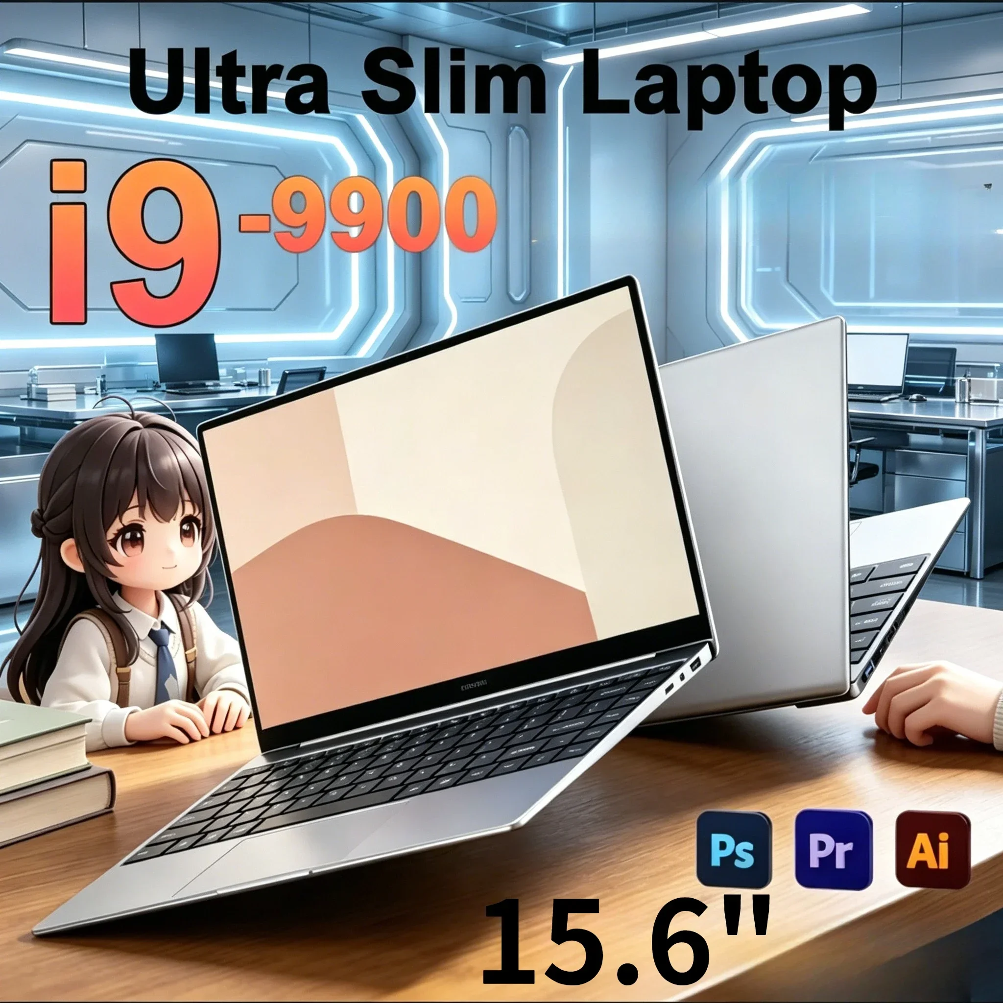 2026 Intel I9-9900 Laptop Computer 15.6Inch 32GB RAM 512GB 1TB SSD  Notebook Gamer 1920*1080 Office Computer PC