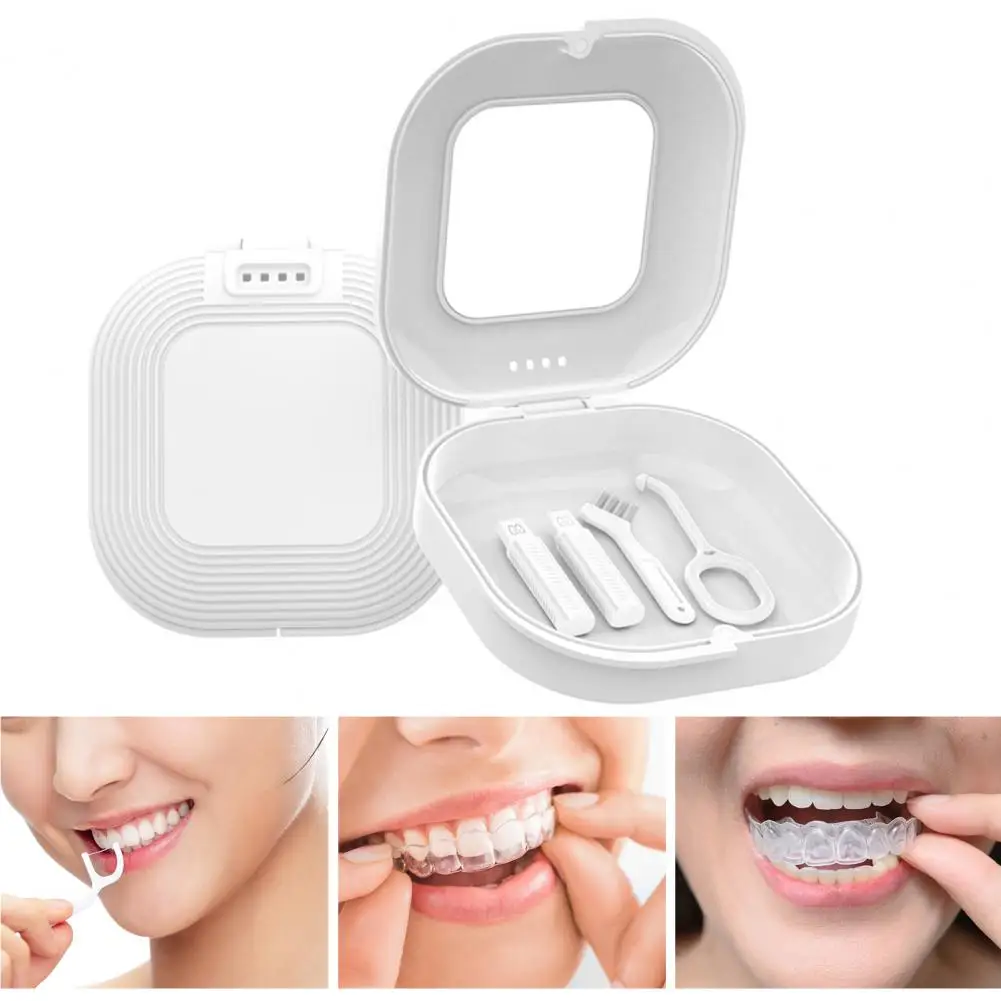 Retainer Removal Tool Sturdy Mirrored Braces Box Retainer Case with Vent Holes Long-lasting Lifespan for Mouth Guards Invisalign