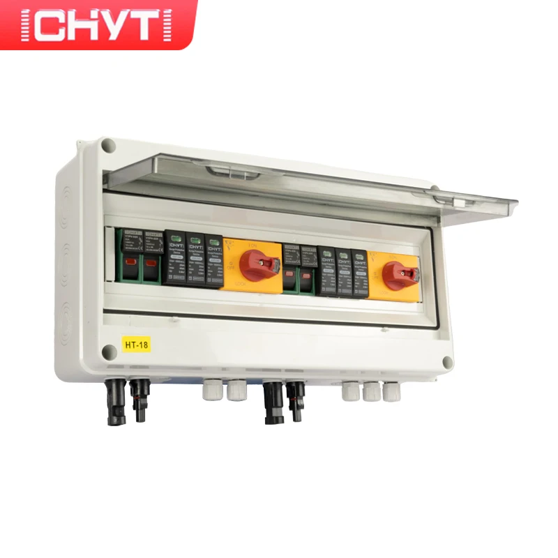 Imagem -04 - Chyt Solar Surge Lightning Protection dc Combiner Box ao ar Livre Impermeável Cordas Ip65 pv 3p Spd Ht18 1000v