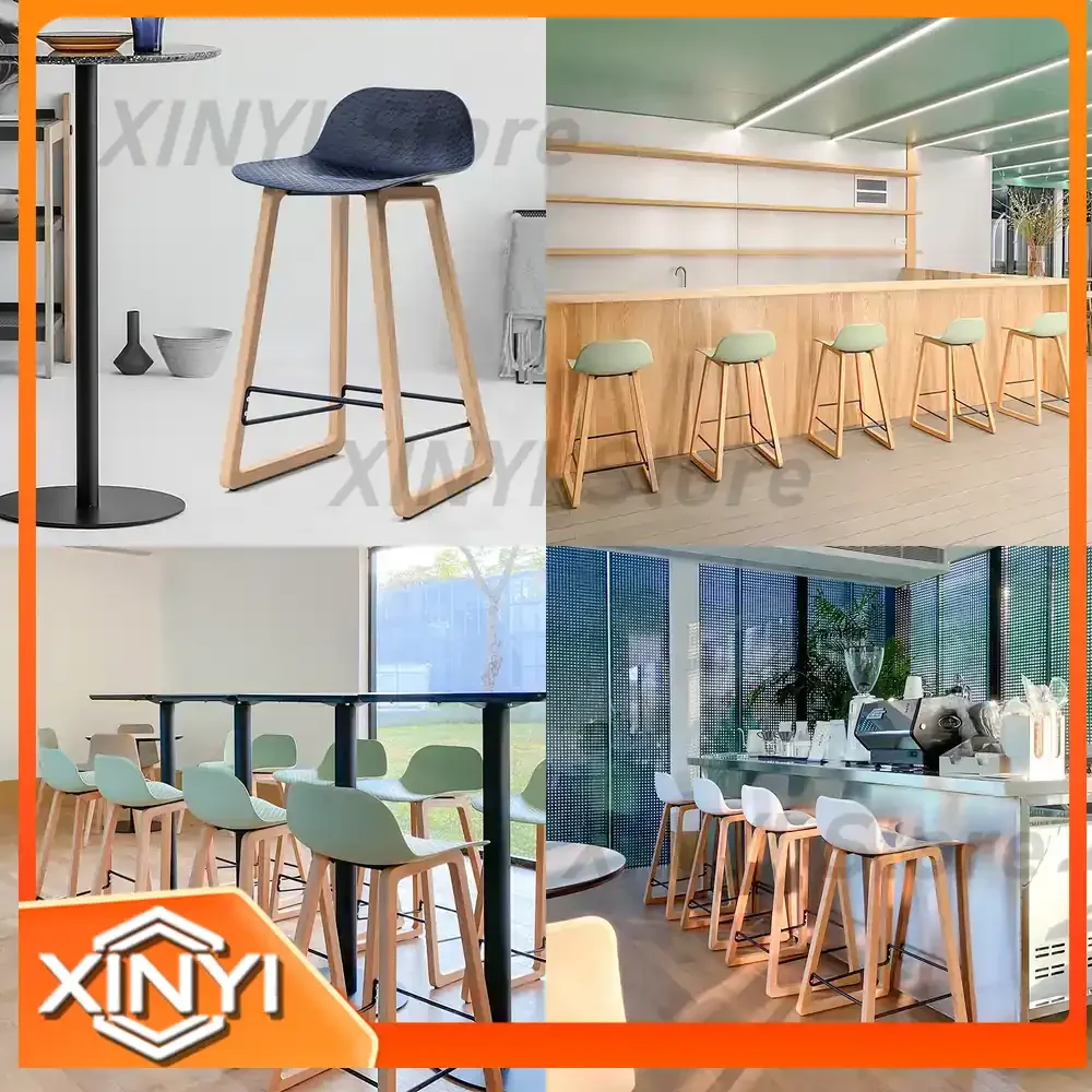 Bar Stool for Modern Nordic Furniture Solid Wood High Bar Chair for Bar Counter and Pub